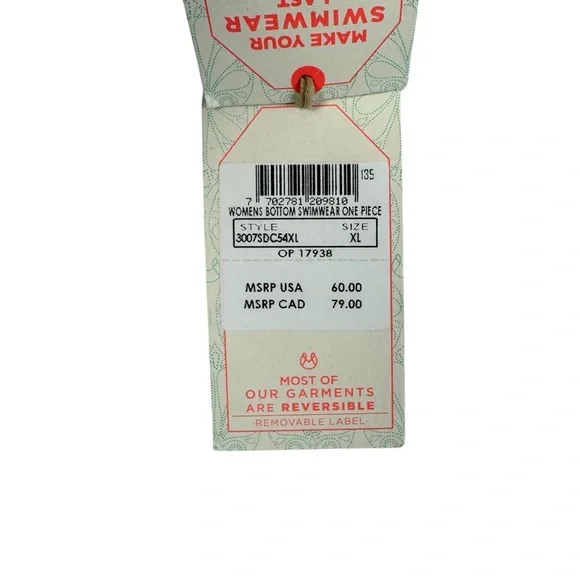 Maaji White & Brown Reversible Stretchy Bikini Bottoms Women's XL NEW - Picture 11 of 12